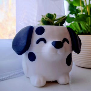 Süße Dalmatiner Pflanzgefäße – Hunde Pflanztopf – fleckiger Hunde Pflanztopf – Geschenk für Tierliebhaber – wunderliche Schreibtisch Dekoration