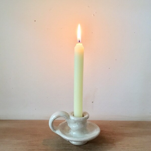 Ceramic white candlestick