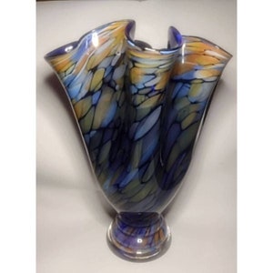 Beautiful Folded Glass Vase Poland