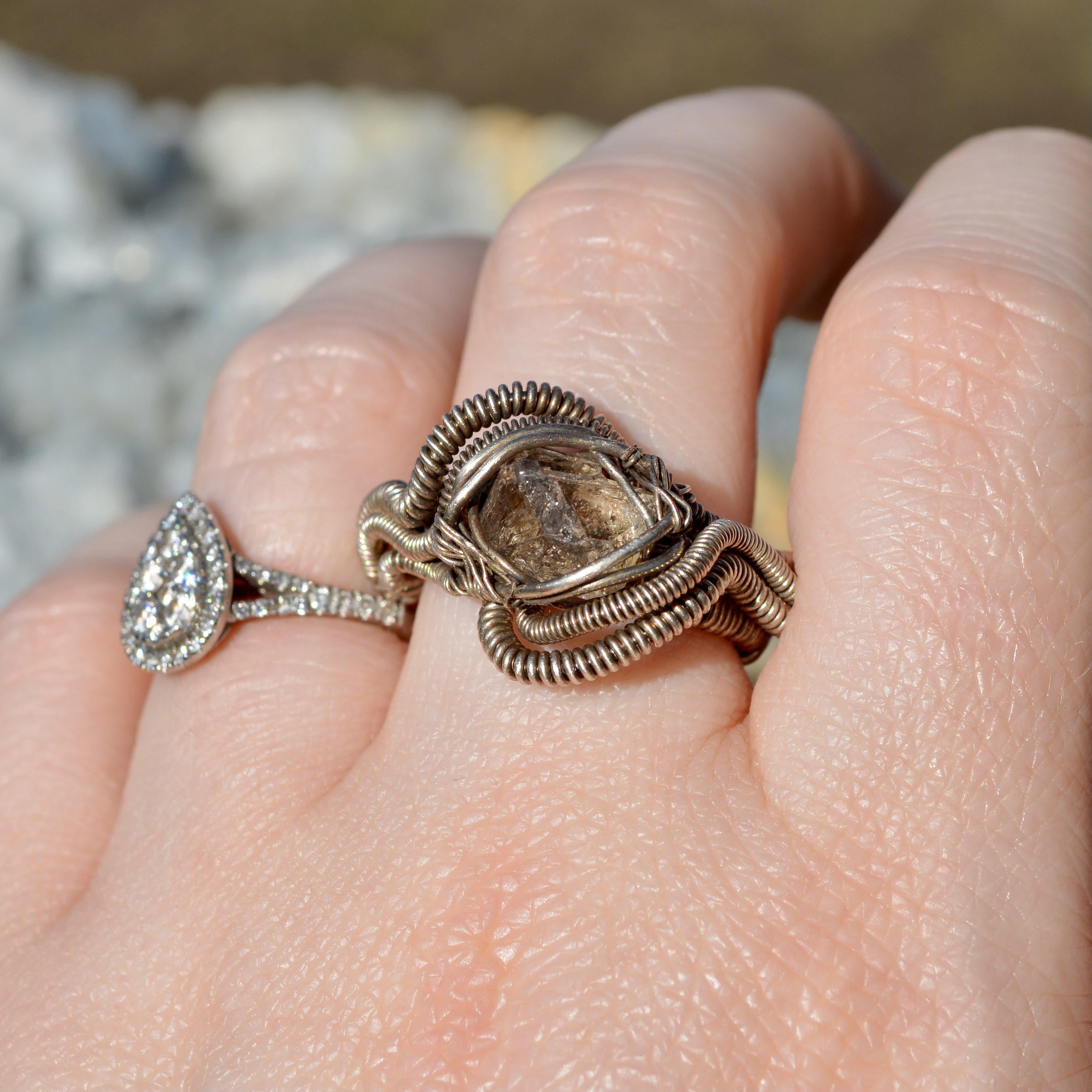 Silver Herkimer Diamond Handmade Ring Size M 6 1/2 Crystal Etsy