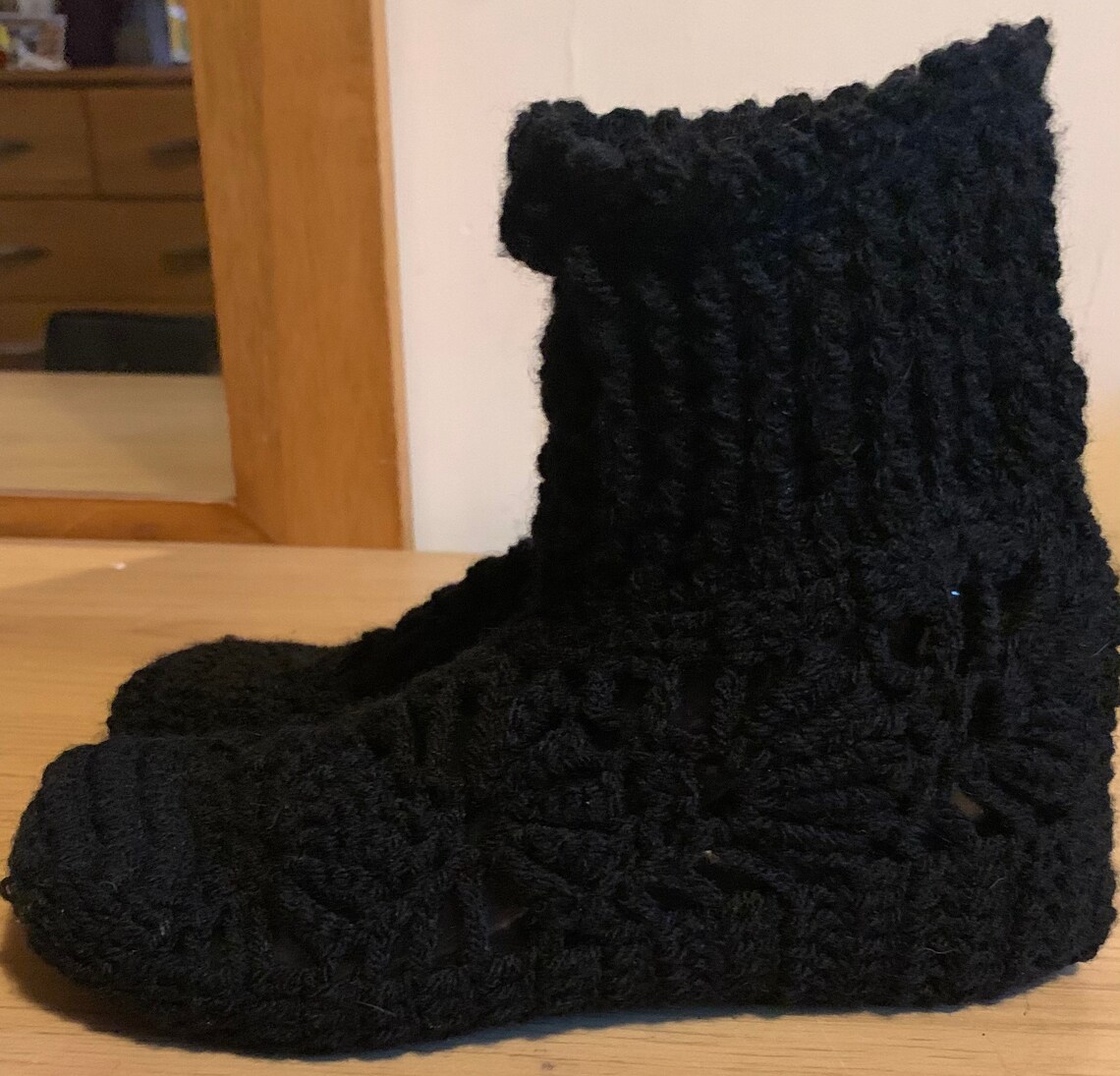 Black Slipper Boots Etsy UK