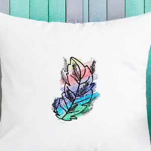 フェザースケッチデジタル刺繍デザイン