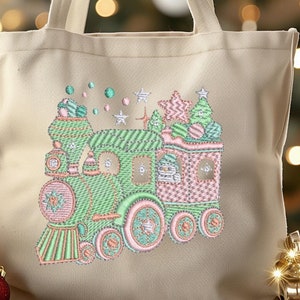 Spielzeug Zug Weihnachten digitale Stickdatei