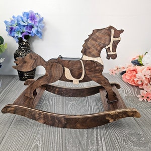 Mini spalted walnut rocking horse