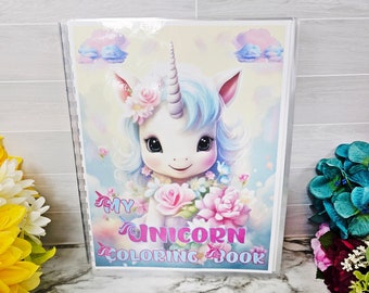 Unicorn coloring book, Personalize reusable activity book