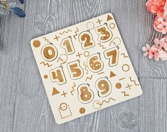 Numbers wooden Montessori puzzle