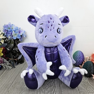 Dragon plush purple and white