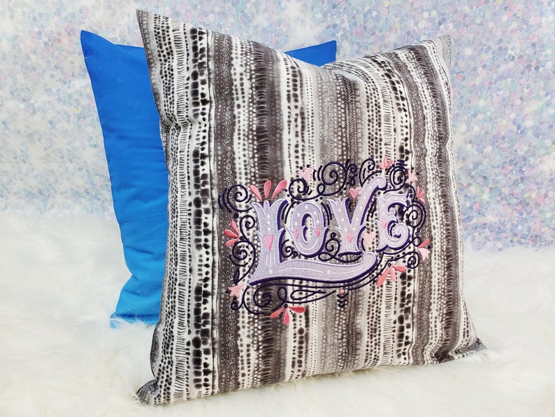 Love style decor Accent pillow cover Embroidered pillow cover 16 x 16 Pillow insert option