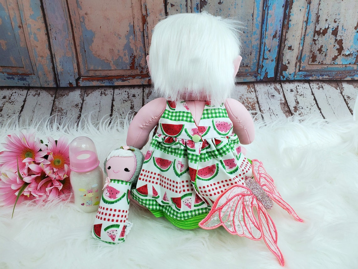 Cloth Fairy Baby Doll Watermelon Slice 21 Inch Soft Doll Etsy