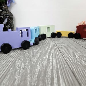 Juego de trenes de madera, 5 piezas de vehículos de transporte de juguete coleccionables