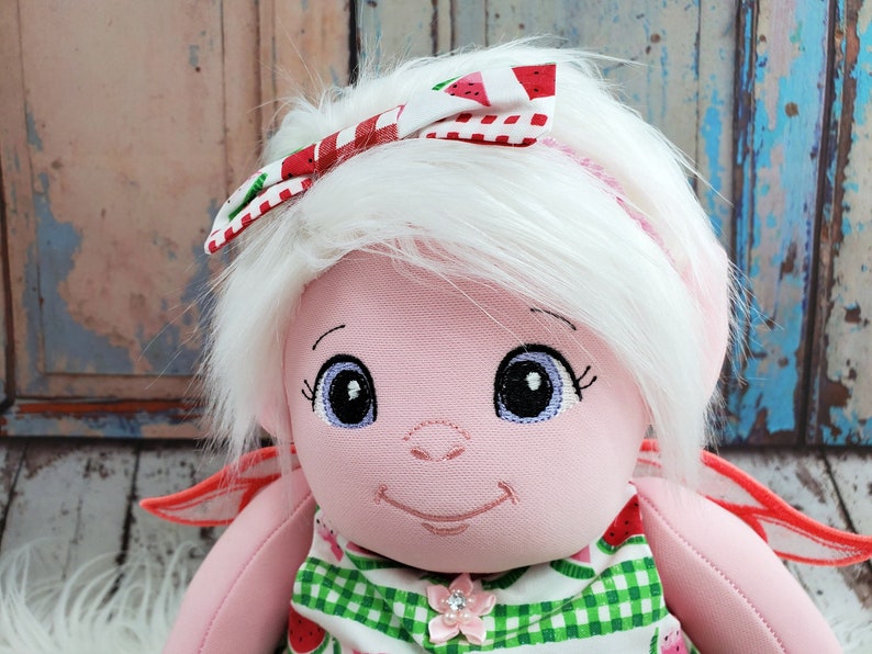 Cloth Fairy Baby Doll Watermelon Slice 21 Inch Soft Doll Etsy