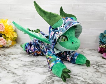 Dragon cuddle plush, Green stuffed dragon