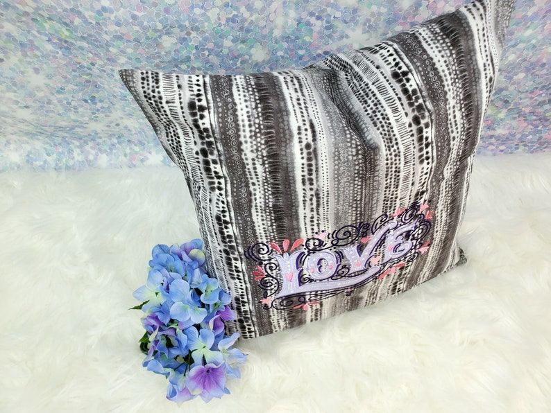 Love style decor Accent pillow cover Embroidered pillow cover 16 x 16 Pillow insert option
