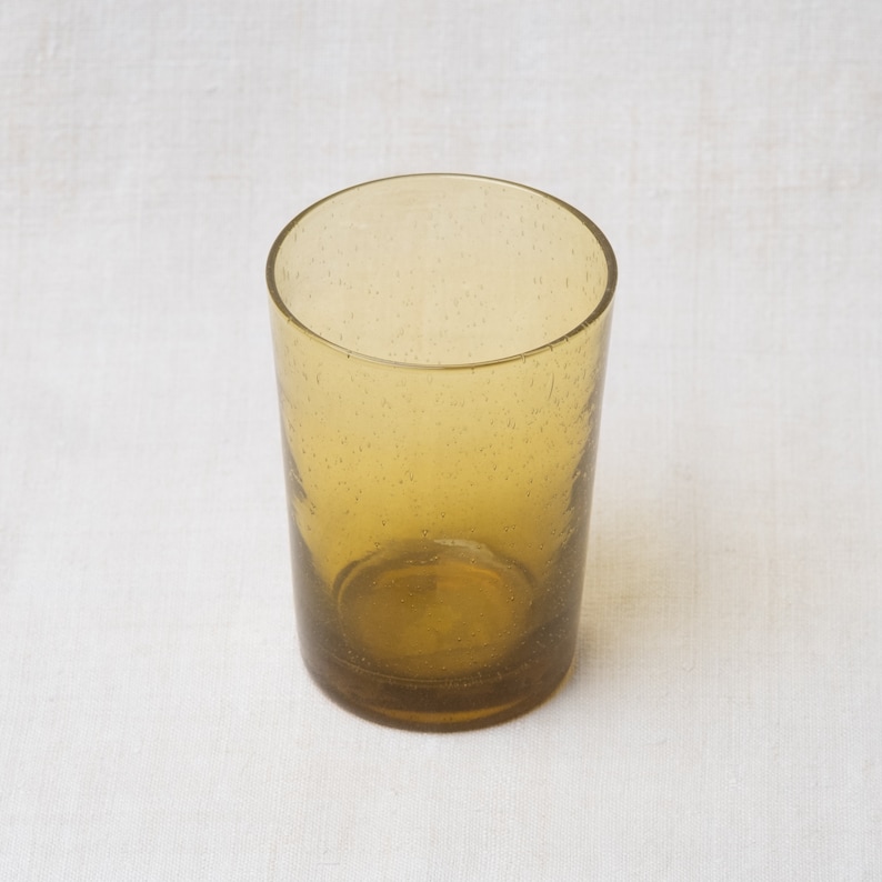 Recycled Bubble Glass Tumbler Tuscan Yellow Etsy