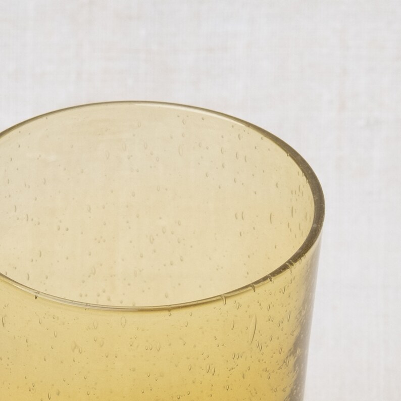 Recycled Bubble Glass Tumbler Tuscan Yellow Etsy