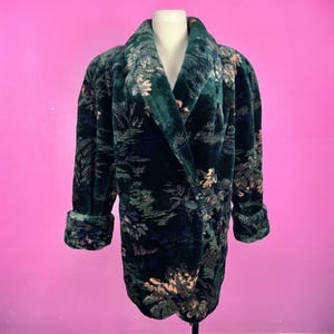 Size S/M | Vintage 1980s 80s DONNY BROOK Dark Emerald Green Leaf 