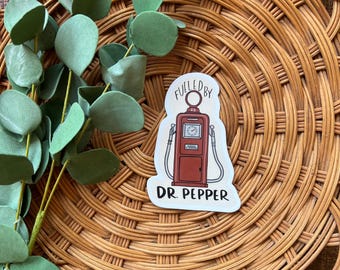 Fueled by Dr. Pepper Vinyl Sticker: Laptop, Water Bottle Decal