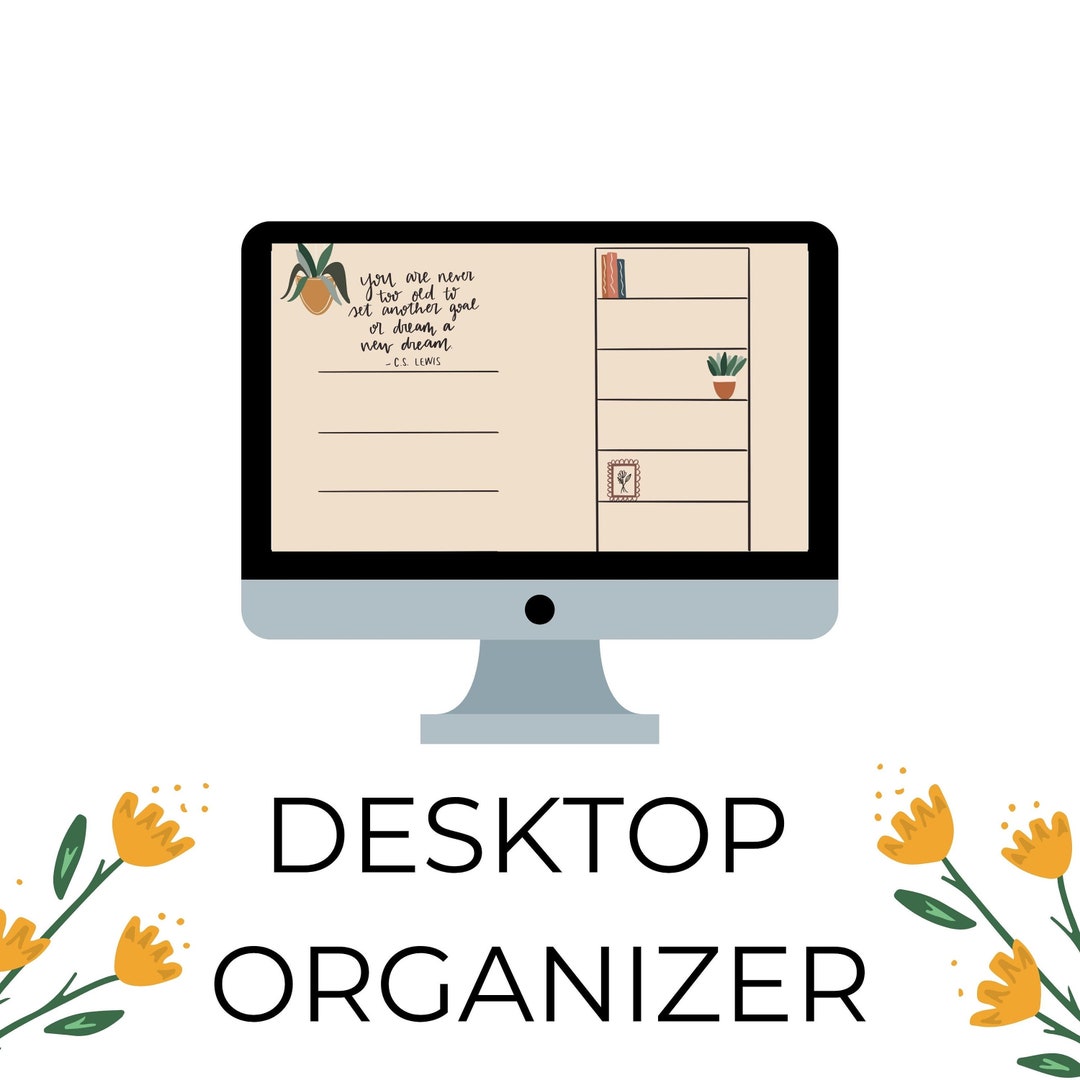 Desktop Organizer Productivity Laptop Organizer Potted Etsy