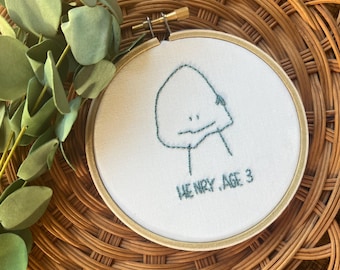 Kid Drawing Keepsake Ornament | hand embroidery keepsake | baby ornament | personalized gift | Christmas Gift | Custom Ornament | Kids