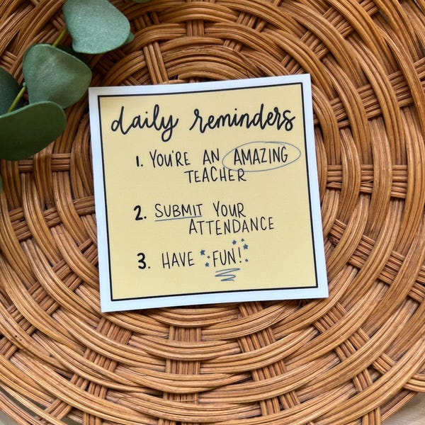 Teacher To-Do's Vinyl Sticker: Daily Reminders