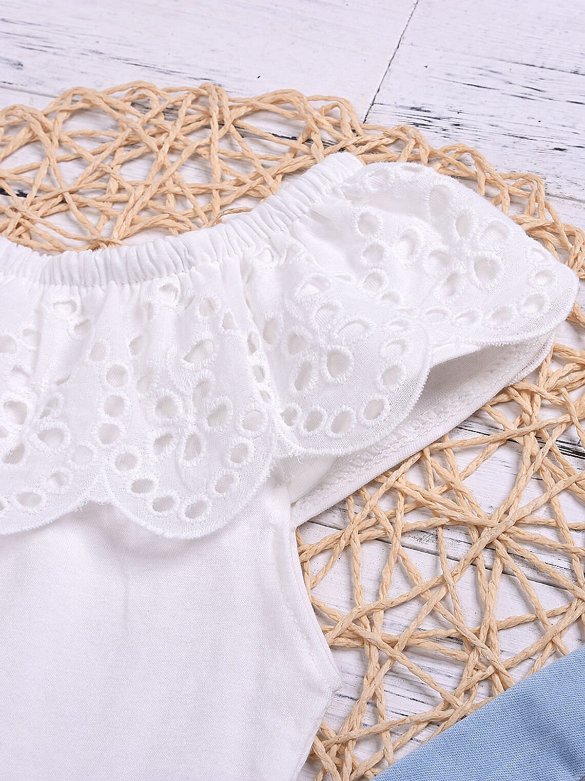 2Piece Summer Baby Toddler Girl White Off Shoulder Top with Etsy