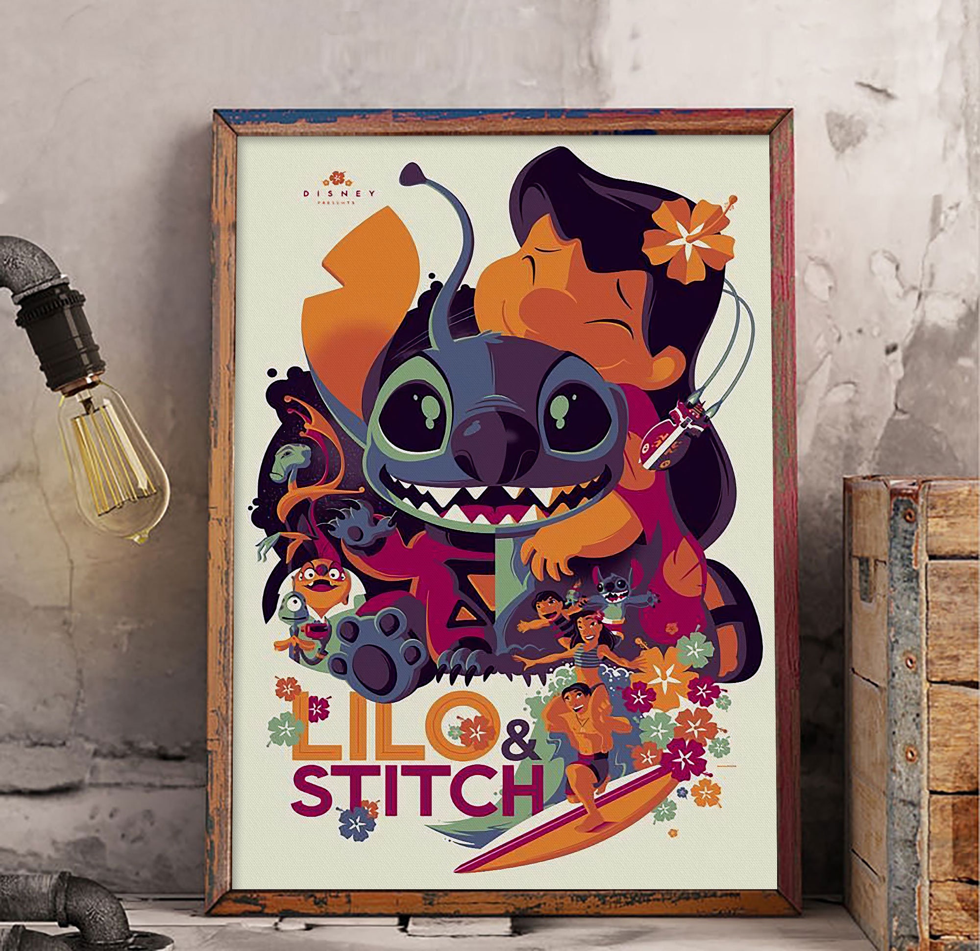 Lilo & Stitch Disney Woven Self-Adhesive Removable Wallpaper