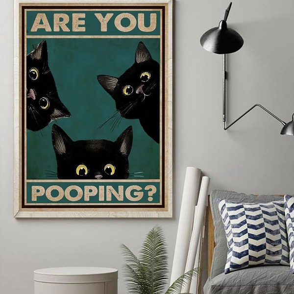 Are You Pooping Cat Poster Etsy Ireland