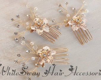 Gold Bridal CombGold Hair CombGold Bridal hair CombGold Wedding AccessoriesCrystal /& Gold AccessoriesBride CombBride Tiara