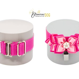 Dog show armband number holder - Sense of elegance - light pink, pink & deep pink