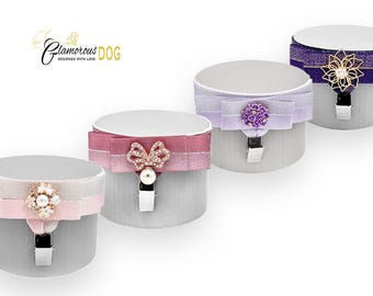 Dog show armband number holder - Gleam collection 2 - light pink, dark old pink, light purple, dark purple