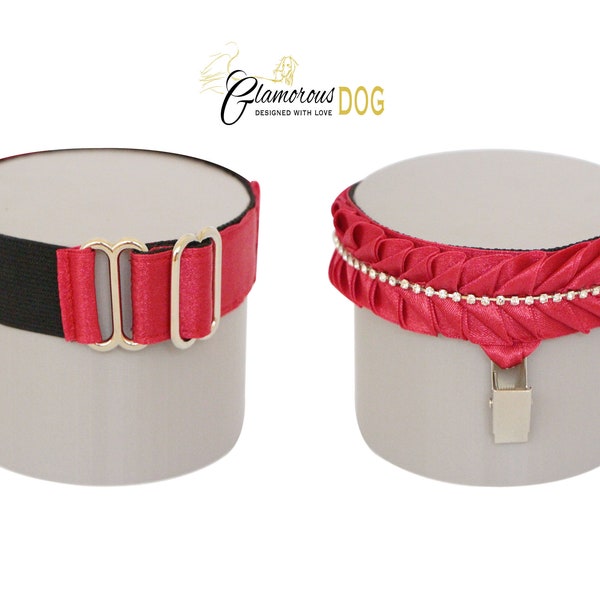 Dog show armband number holder - Gentle sparkle - red