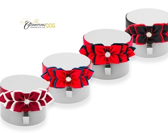 Dog show armband number holder - Sense of elegance - burgundy and white, red and dark blue, red and black, black and red