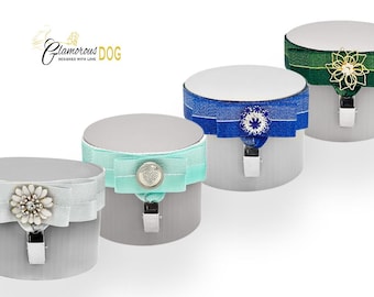 Dog show armband number holder - Gleam collection 2 - silver, turquoise, sapphire blue, dark green