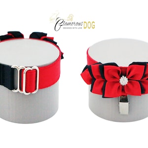 Dog show armband number holder - Sense of elegance - red & black