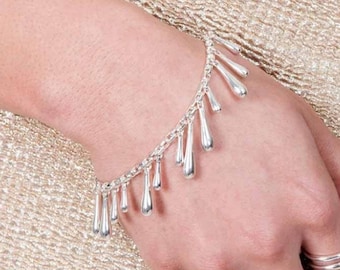 Drop Silver Bracelet, Charm Silver Bracelet, Calwalk Bracelet, Silver Bangle, Stackable Jewellery, Modern Bracelet, Jewellery With Movement