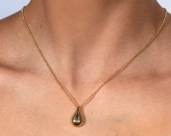 Gold Vermeil Teardrop Pendant Necklace