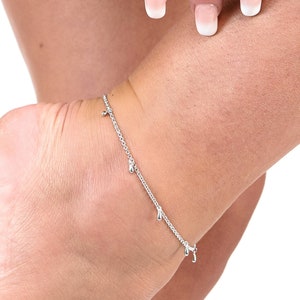 Extra long silver anklets clearance