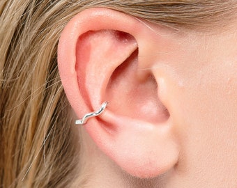 Splash Ear Cuff, Silver Cuff, Silver Ear Cuff, Ear Accessories, Ear Cuff No Piercing, Small Ear Cuff, Dainty Ear Cuff, Designer Earring