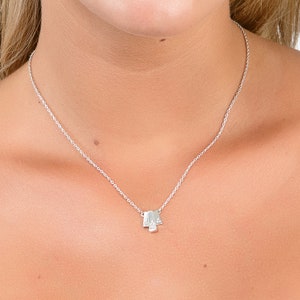 Sterling Silver Art Deco Pendant Necklace,  Art Deco Triple Layer Pendant, Silver Pendant Necklace