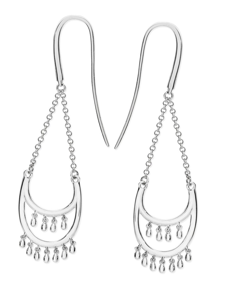 Silver Drop Earrings, Chandelier Earrings, Dramatic Earrings, Large Drop Earrings, Hook Drop Earrings, Long Silver Earrings, Dangly Earrings image 2