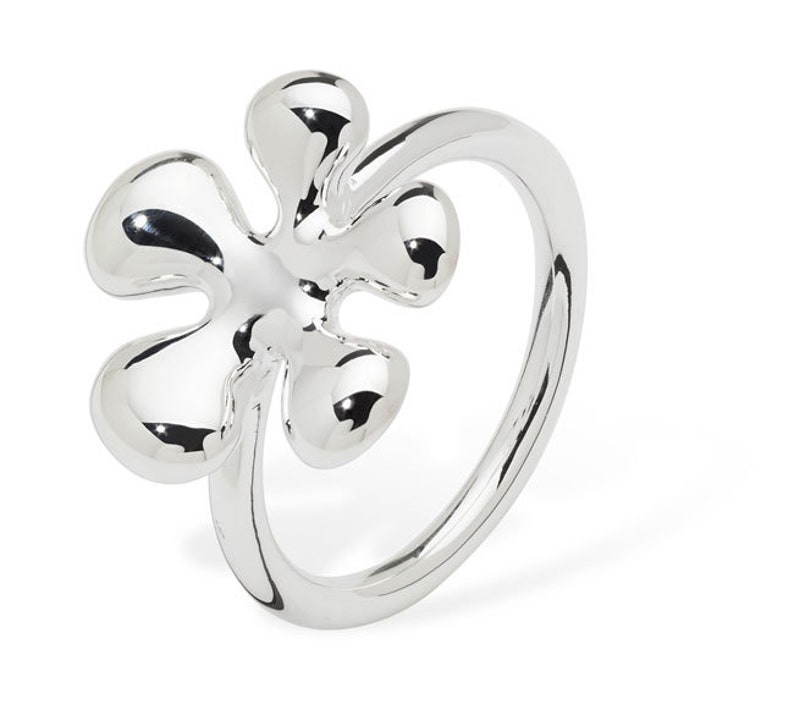 Splash Ring Flower Ring Silver Ring Women Designer Silver Jewellery Gift for Her Designer Ring Sterling Silver Ring Molten Ring