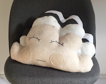 Wolken Kissen,Schlafaugen,Baby Kissen,Kinderzimmer Deko,Kinderzimmer Deko,Geschenk zur Babyparty,Weißes Kinderzimmer Dekor,Kissen fürs Kinderzimmer,