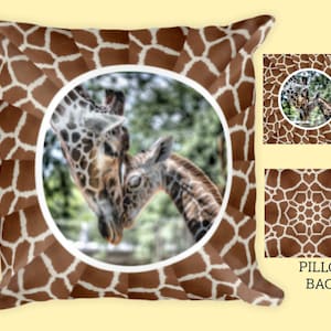 Giraffe Pillow Decor ~ Kussen en kussensloop w / Rits - Gift Giraffe Lovers