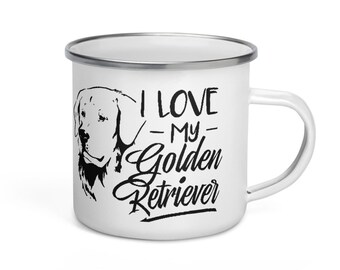 Enamel Mug ~ Golden Retriever 12oz