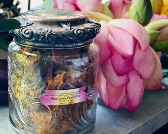 Organische Roze Lotus Floral Wax Nelumbo nucifera India Klein Geproduceerd Floral Soliflore Solid Parfums Crèmes Lotions Lotus Flower Rare