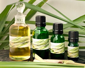 Certified Organic Lemongrass Essential Oil  Cymbopogon flexuosus Sweet India Oily Hair Dandruff Skin Diffuse For Relaxation Sanitize Wood