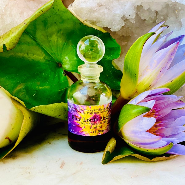 Blue Lotus Absolute Thailand Hexane Free Rare Small Production Nymphaea caerulea  Chakra Anointing  Hallucination  Meditation  Perfume Oil