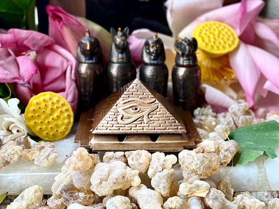 Egyptian Pyramid Incense Burner Resins Solid Brass Incense Brass