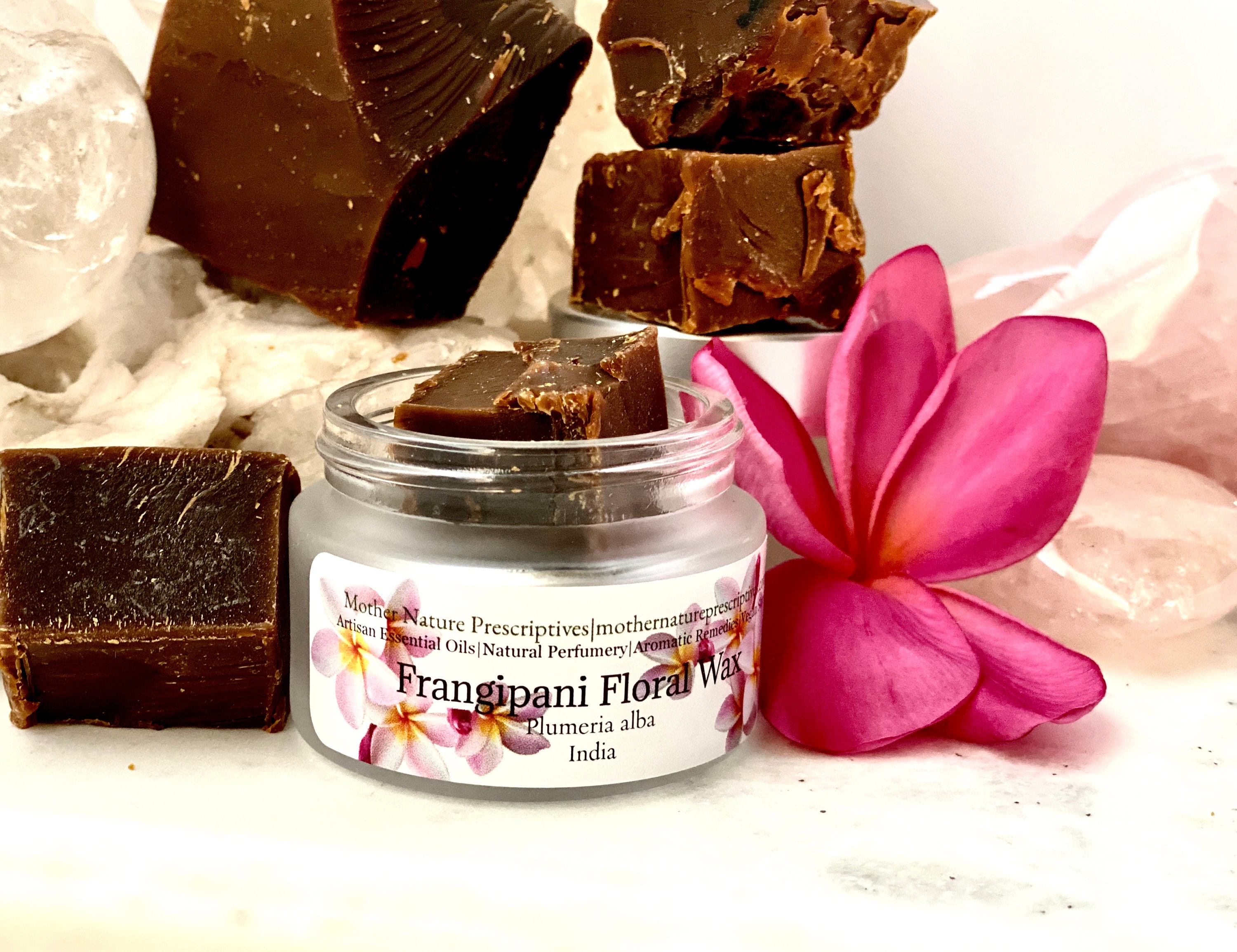 Frangipani Floral Wax Plumeria alba India Artisan Production Flower Extraction DIY Personal Care Solid Perfume Creams Lotions Balms Candle