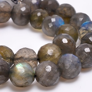 Beautiful Natural Labradorite Faceted Round Beads, Faceted Labradorite Gemstone Beads, High Luster Labradorite Beads, Labradorite Round Bead